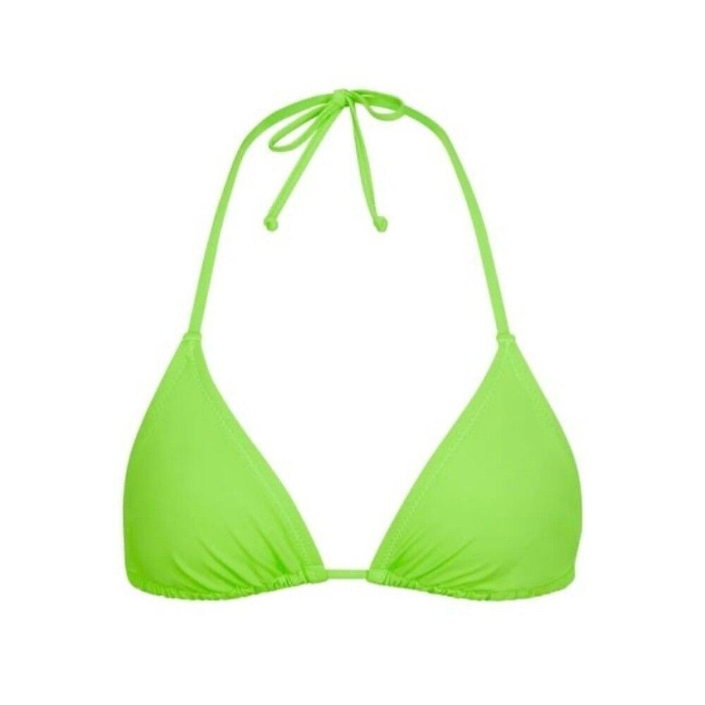 Recycled Swim Triangle Top Neon Green